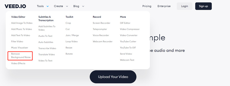 VEED.io Usuń szum tła