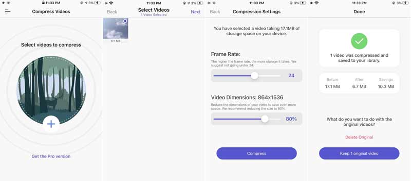 Application Compresser des vidéos