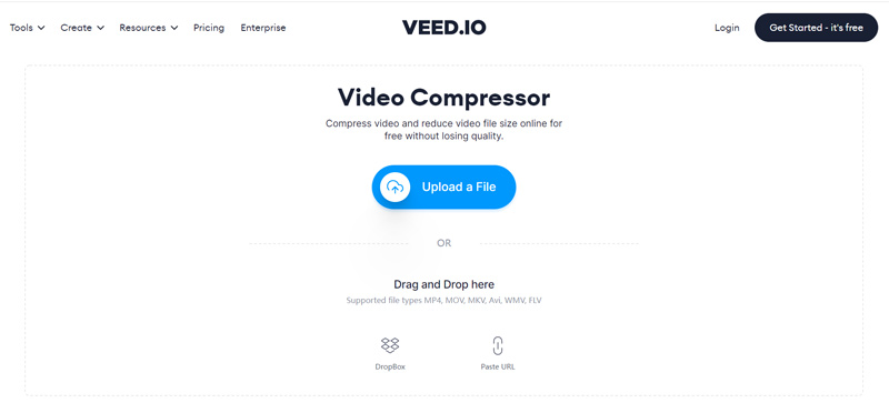 Онлайн видеокомпрессор Veed IO