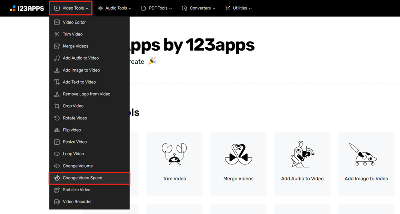 123apps Video Tools Change Video Speed