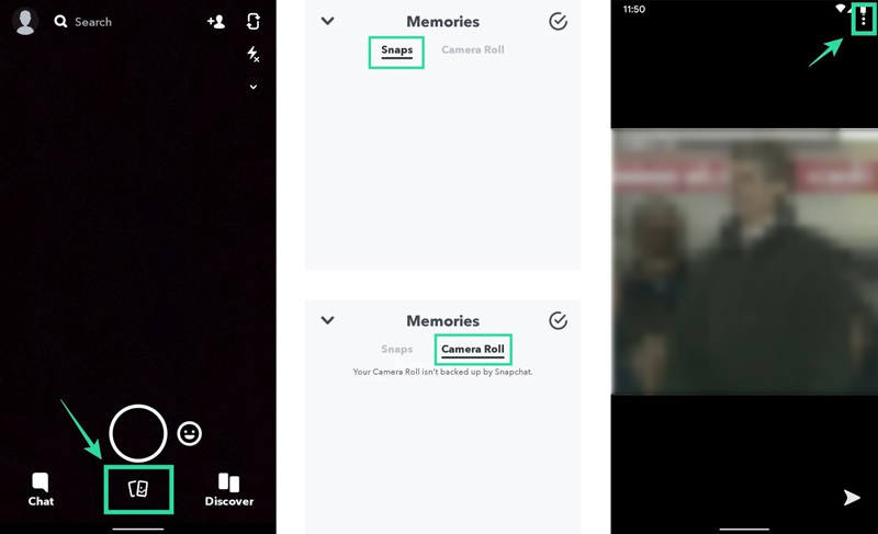 Aggiungi video all'app Snapchat