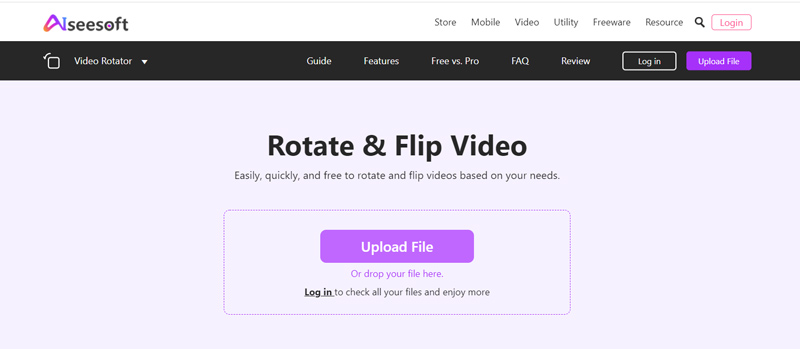 Aiseesoft Free Video Rotator Online