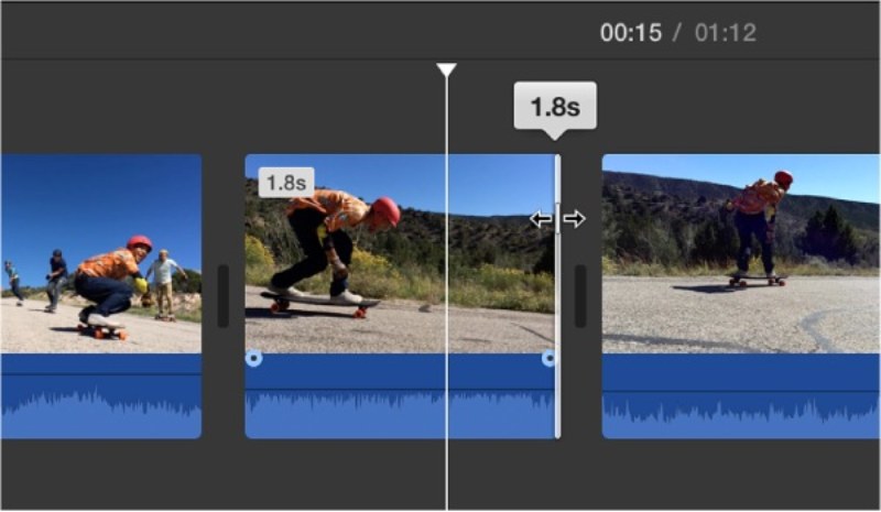 iMovie taglia il video in due parti