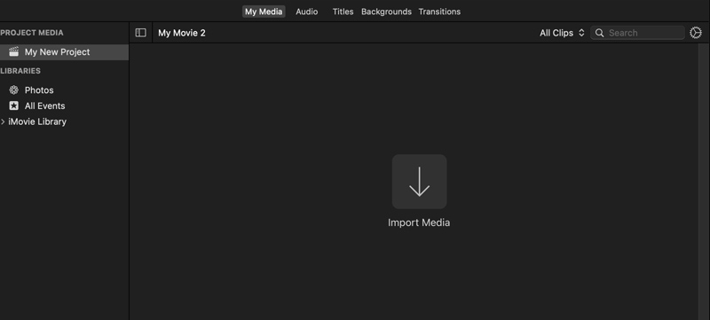 Importar mídia para o iMovie