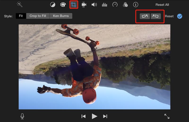 Draai een video in iMovie op Mac