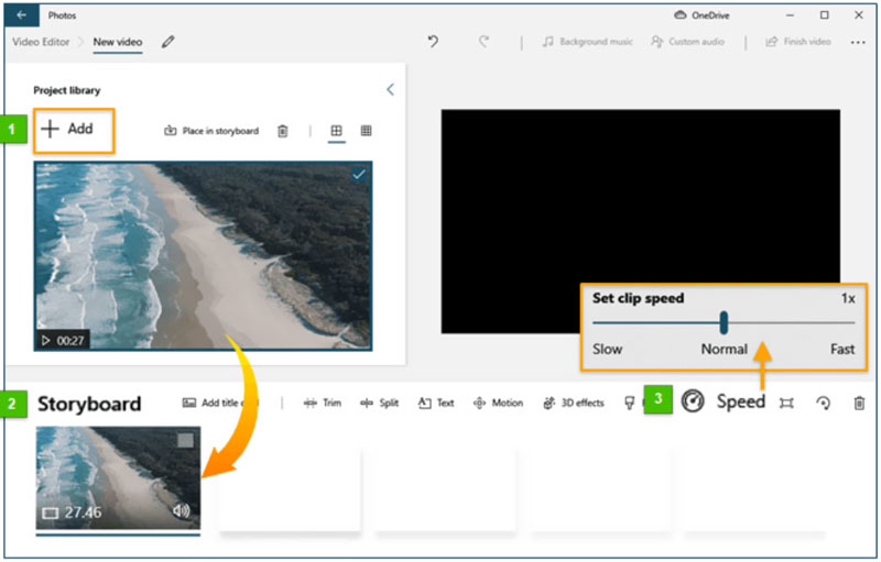 Zrychlete video ve Windows Photos