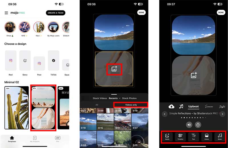 App per collage video Mojo