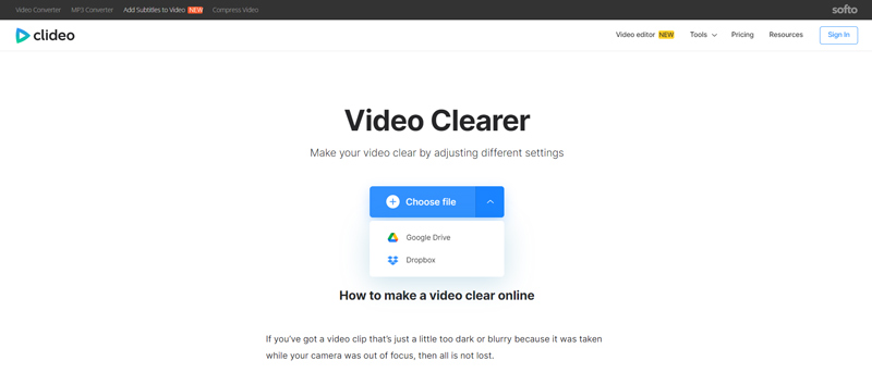 Clideo Video Clearer