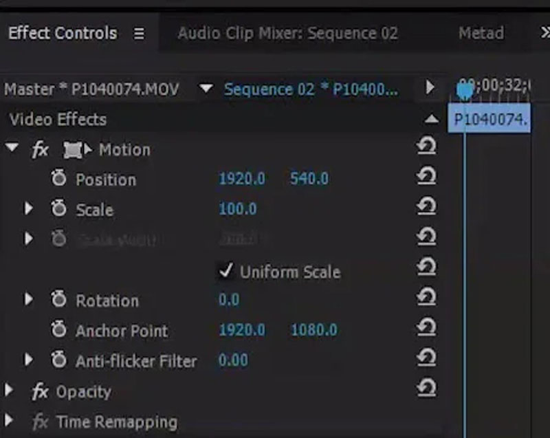 Effectcontrole in Premiere Pro