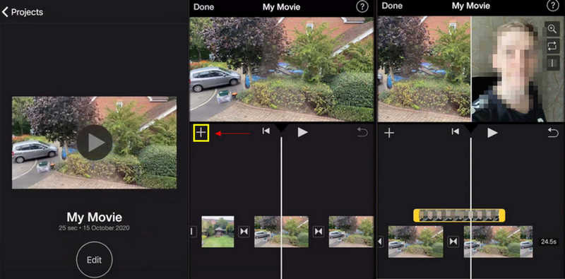 Reaktion des iMovie Video Editors