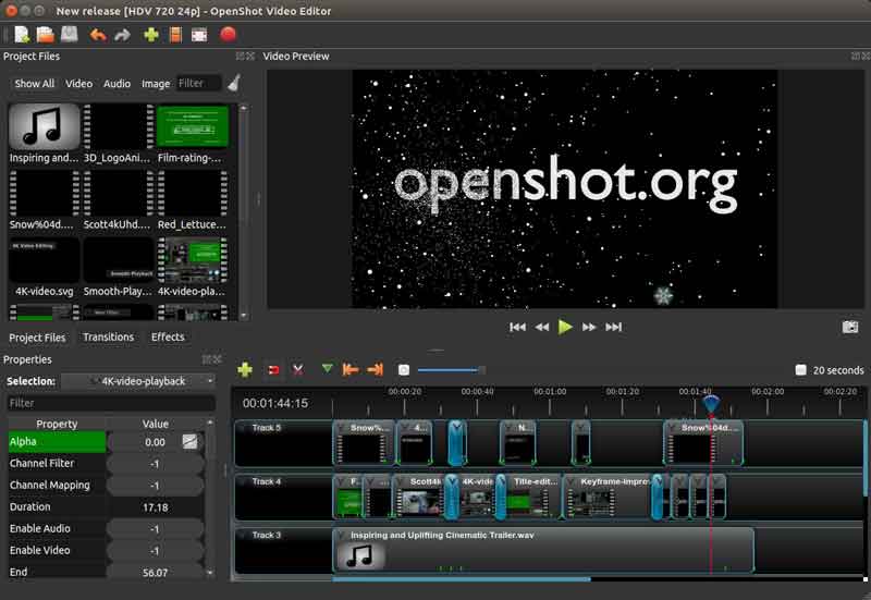 Скриншот OpenShot