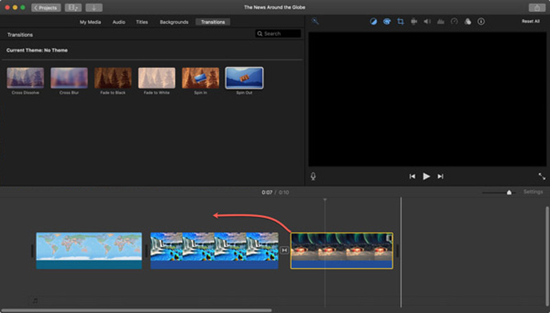 Coloque vídeos uno al lado del otro en iMovie Combine