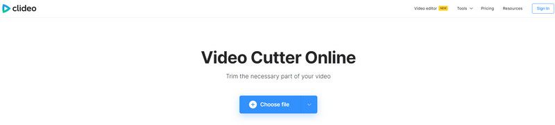 Clideo-videosnijder online