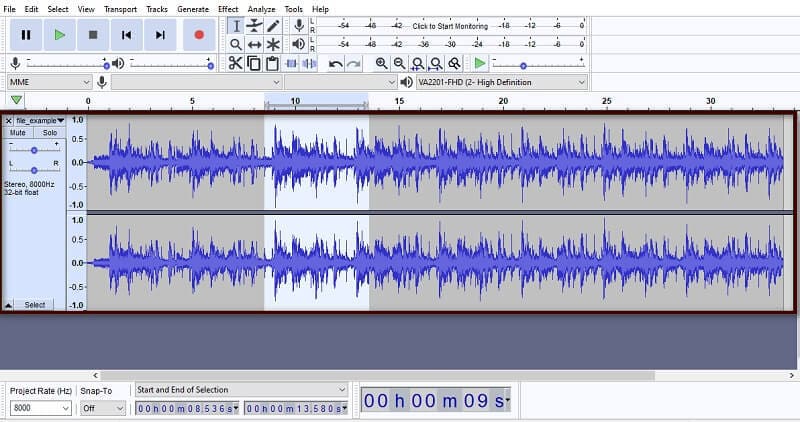 Leikkaa Audio Audacity