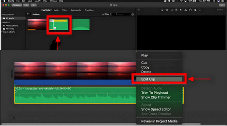 Audio iMovie knippen