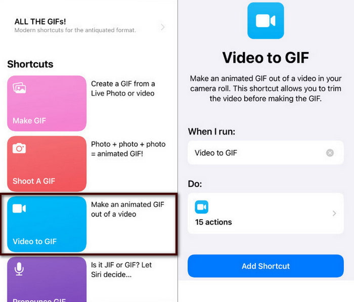 Shortcuts Video to GIF
