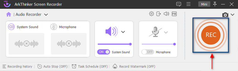 Démarrer l'enregistrement audio