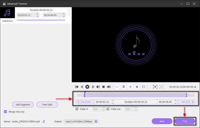 録音した音声をトリミングする