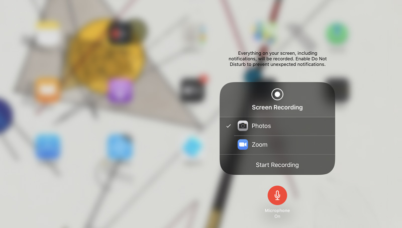 Lag et skjermopptak på iPad Ta opp lyd