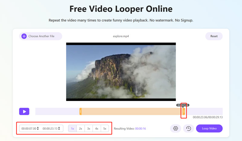 Custom Output Settings of Looped Video