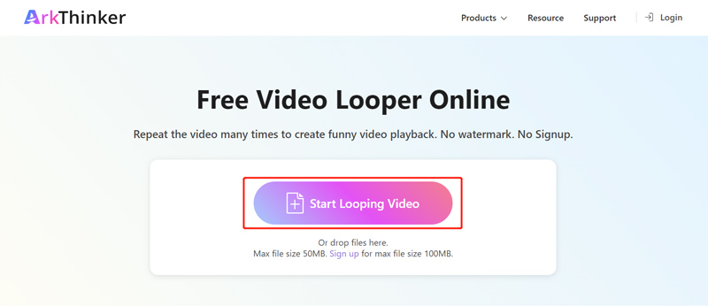 Looper vidéo gratuit en ligne Arkthinker Longer