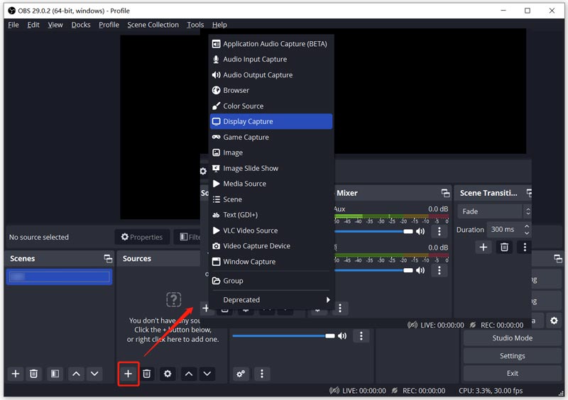 Przechwytywanie obrazu w programie OBS Studio w systemie Windows