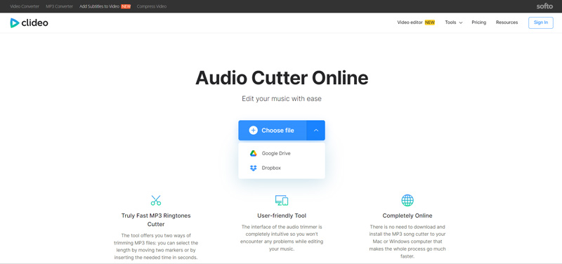 Online MP3 Cutter Clideo