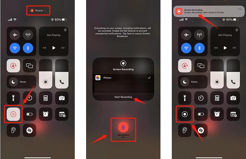 İOS Ekran Kaydını Kullanarak iPhone'da Telefon Görüşmesi Kaydetme