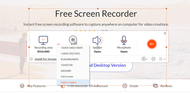 Windowsオンラインで画面を録画する Apeaksoft