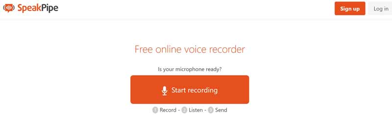 SpeakPipe Gratis online spraakrecorder