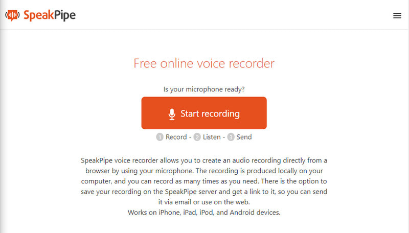 SpeakPipe Gratis online stemrecorder