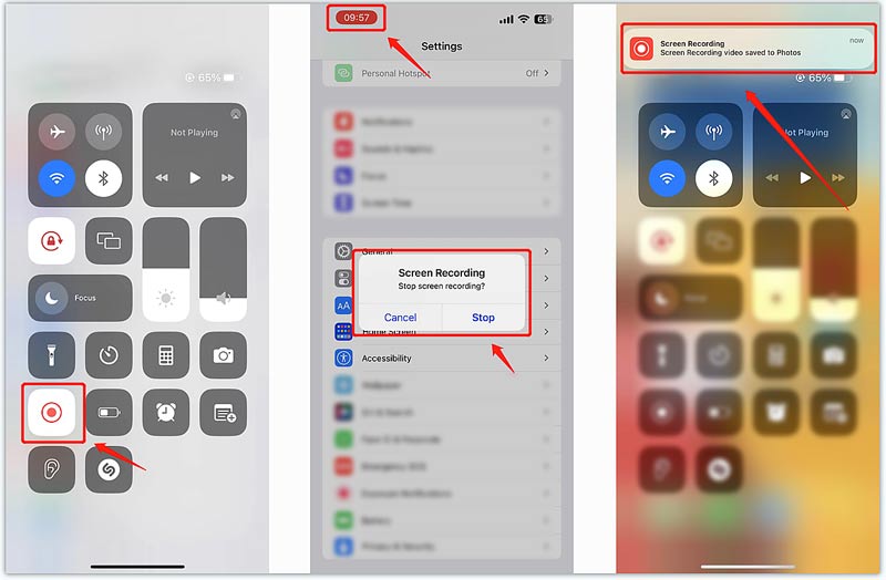 Stop Screen Recording on iPhone 13
