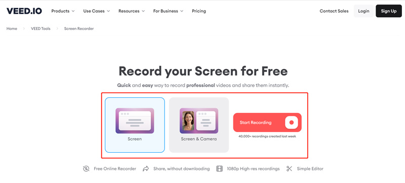 Veed.io Gratis online schermrecorder