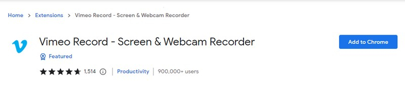Rozšíření Vimeo Record pro Chrome