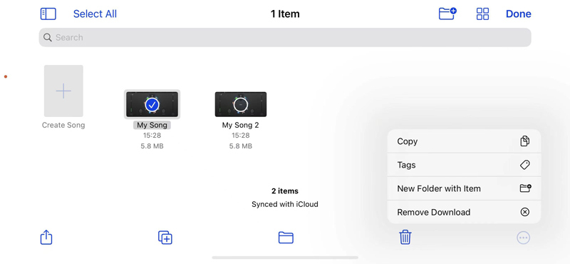 Manage Garageband Recorded Audio on iPhone