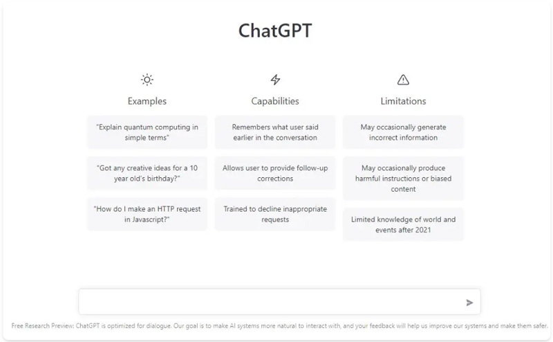 ميزات OpenAI ChatGPT