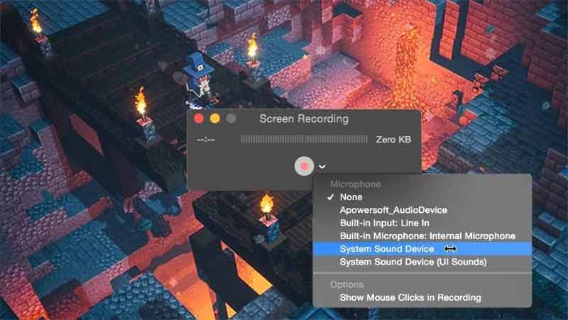 Registra QuickTime su Minecraft