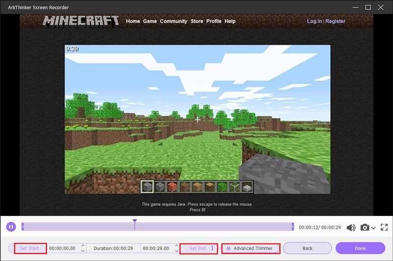 Record Minecraft