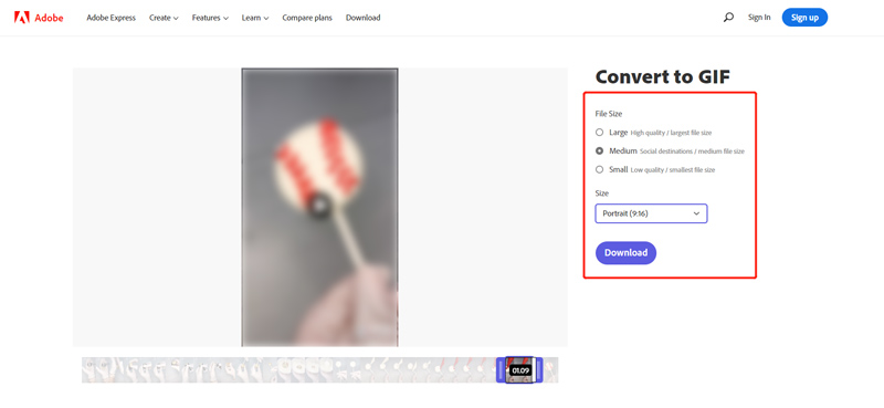 Convertitore gratuito da video a GIF di Adobe Express