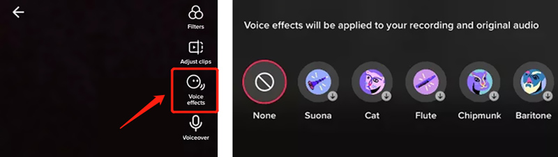 Ändra Voiceover på TikTok Voice Effects