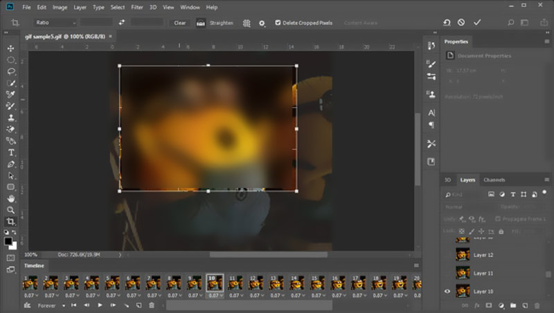 Recortar un GIF en Photoshop