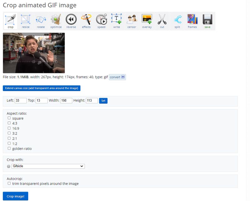How to Crop GIFs online