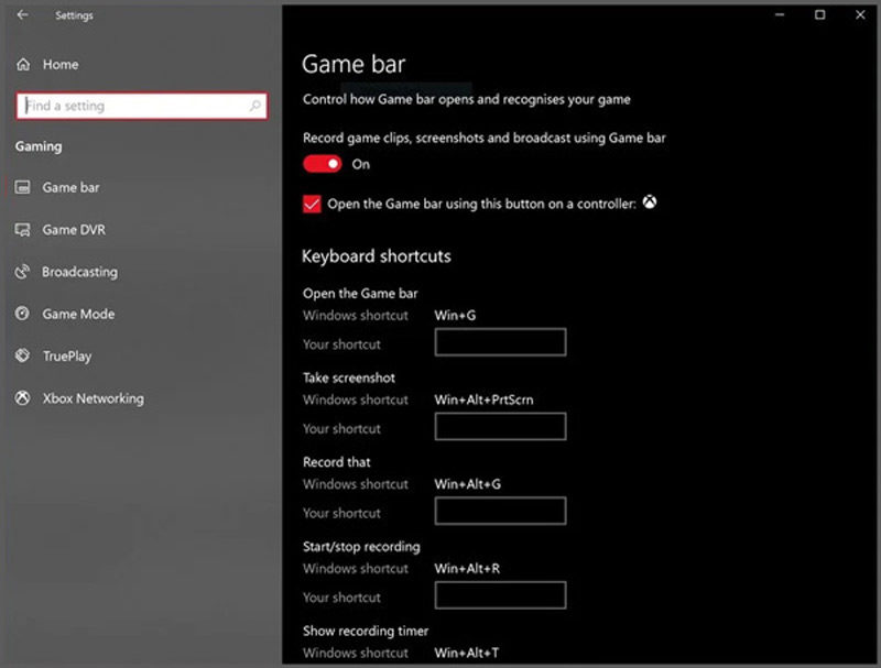 Habilite a barra de jogo no Windows 10