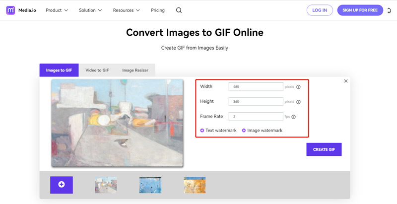 Media.io Convert Images to GIF Online