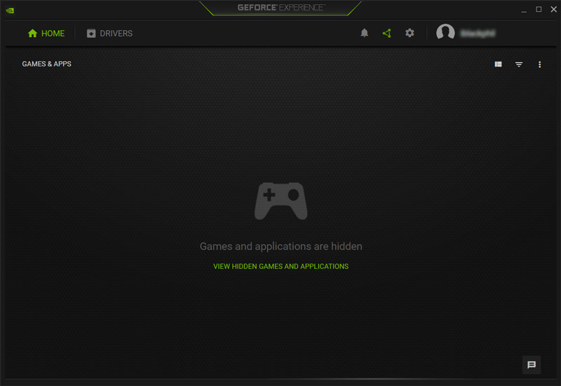 Abra o software NVIDIA GeForce Experience