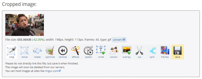 Save Cropped GIF Ezgif