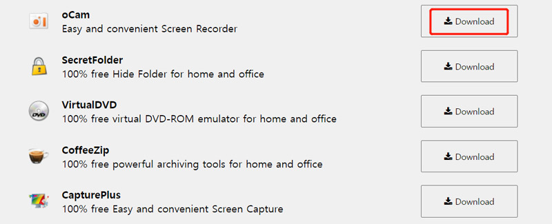 Завантажте oCam Screen Recorder