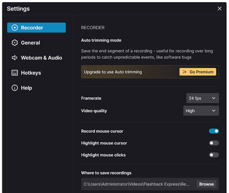 Flashback Recorder Features