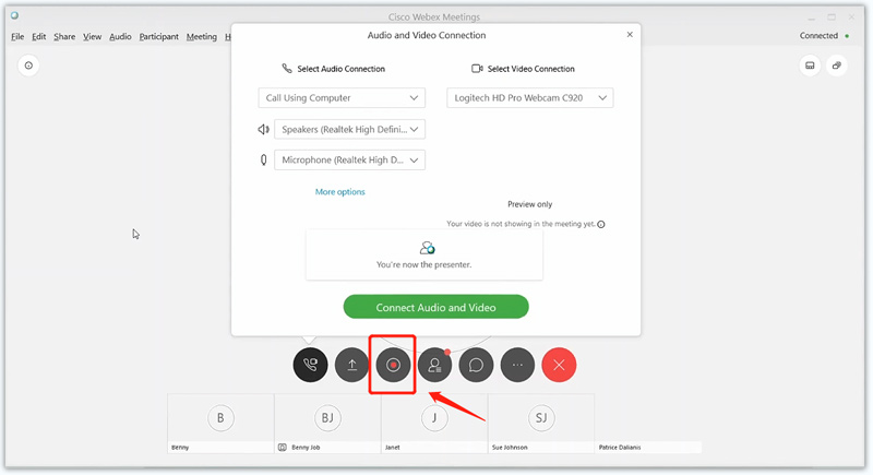 Webex-opname met Webex Recorder