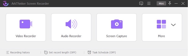 Arkthinker Screen Recorder Основний інтерфейс RecExperts